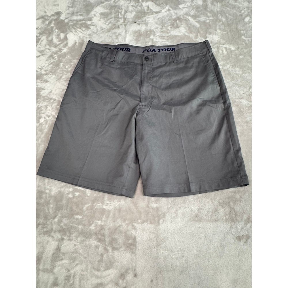 PGA TOUR Mens Golf Shorts Gray‎ Flat Front Stretch Waist Size 40
